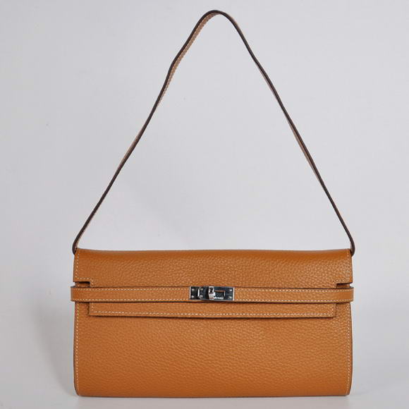 H1001 Hermes Kelly 26CM Shoulder Bag Clemence Camel